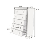 5 Drawer Chest Bedroom Furniture - Silver