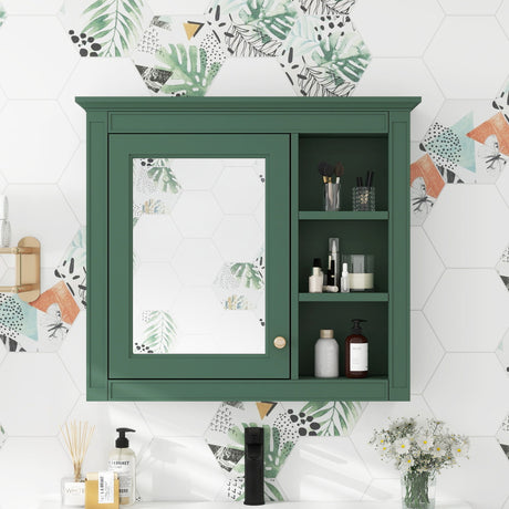 Wall Mounted Medicine Cabinet With Mirror And 3 Open Shelves