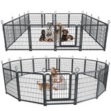 Heavy Duty Dog Playpen Outdoor 16 Piece Panels - Snow Leopard