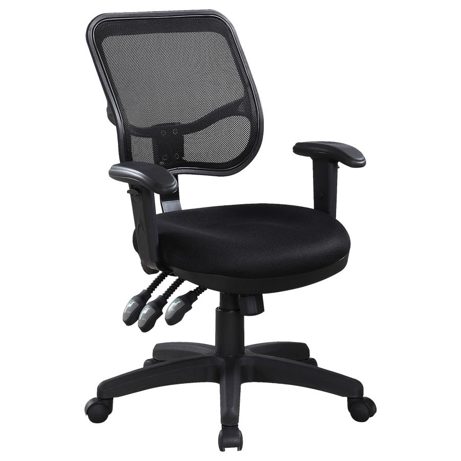 Rollo Upholstered Adjustable Ergonomic Office Chair Black - 800019