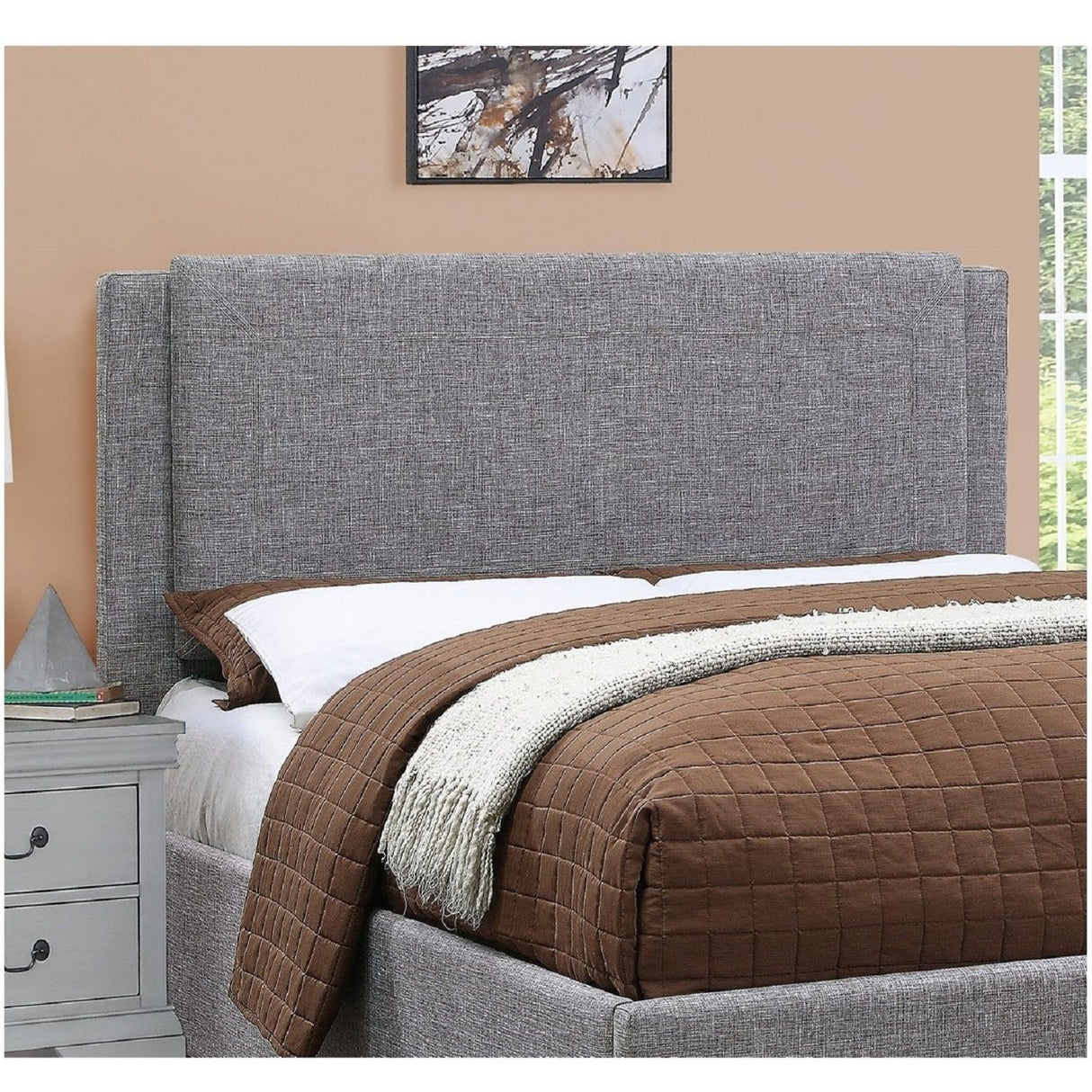 Contemporary Upholstered Bed With Storage Drawers