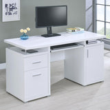 Tracy 55-inch 2-drawer Office Computer Desk White - 800108