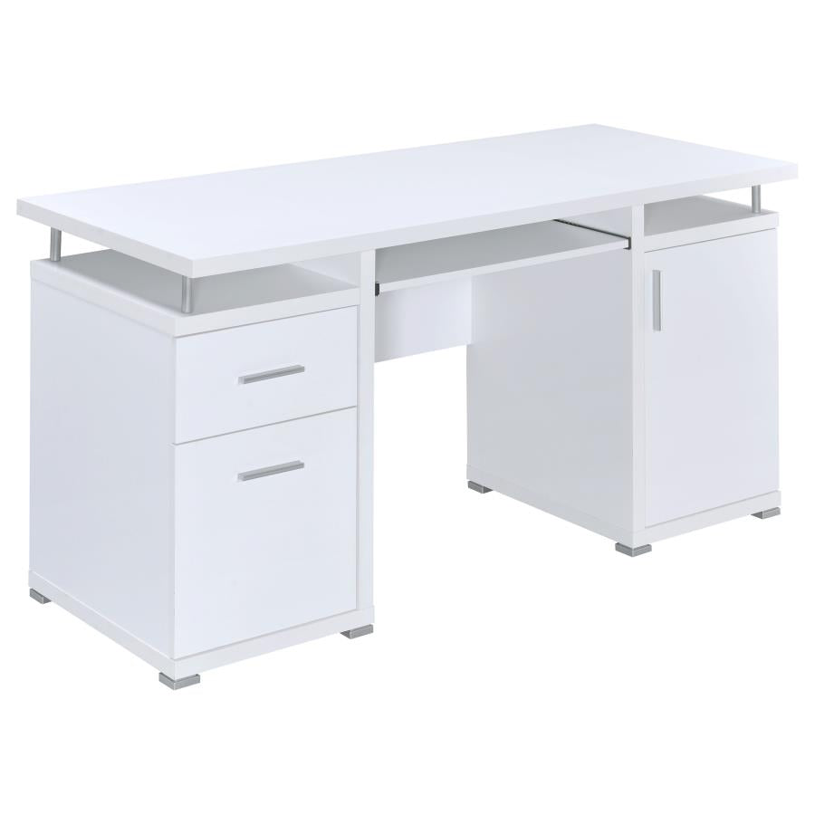 Tracy 55-inch 2-drawer Office Computer Desk White - 800108