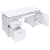 Tracy 55-inch 2-drawer Office Computer Desk White - 800108