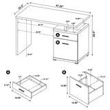Irving 47-inch 2-drawer Office Computer Desk White - 800110