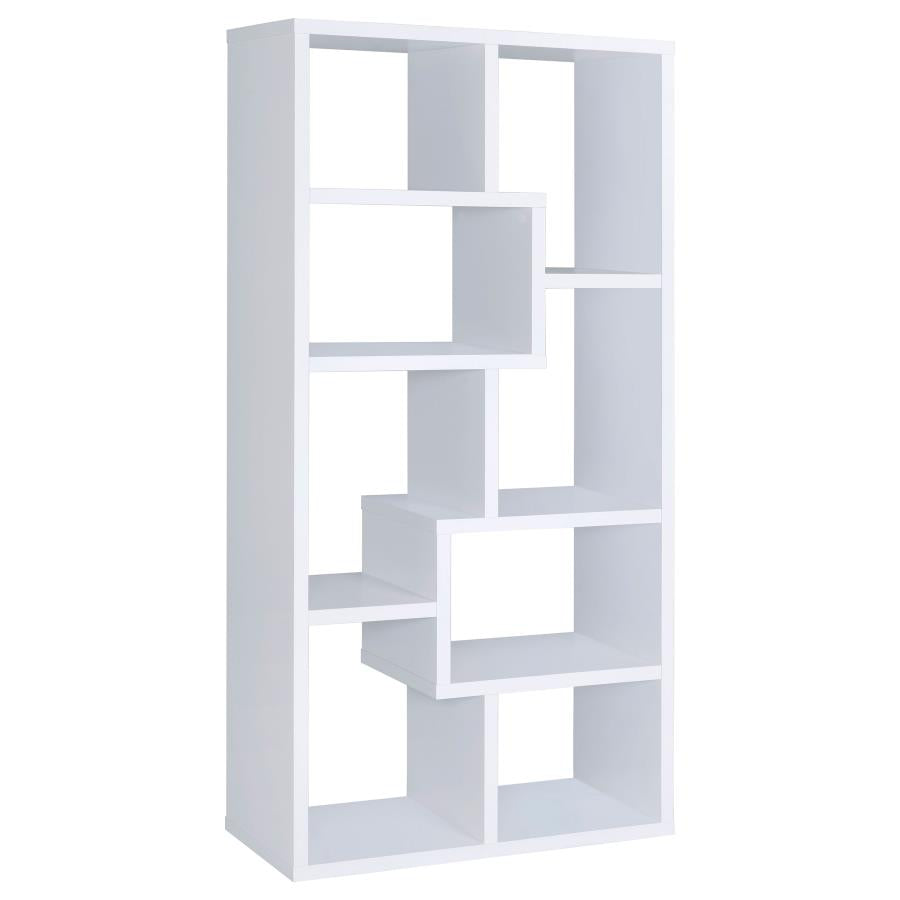 Theo 71-inch 6-shelf Bookshelf White - 800136