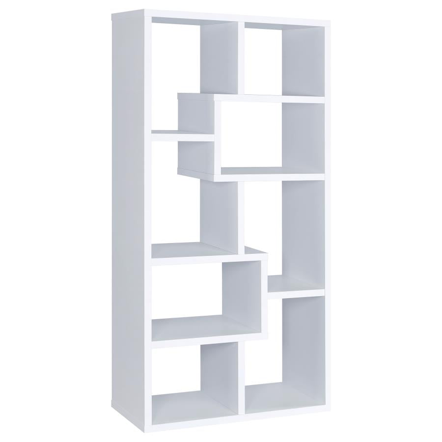 Theo 71-inch 6-shelf Bookshelf White - 800136