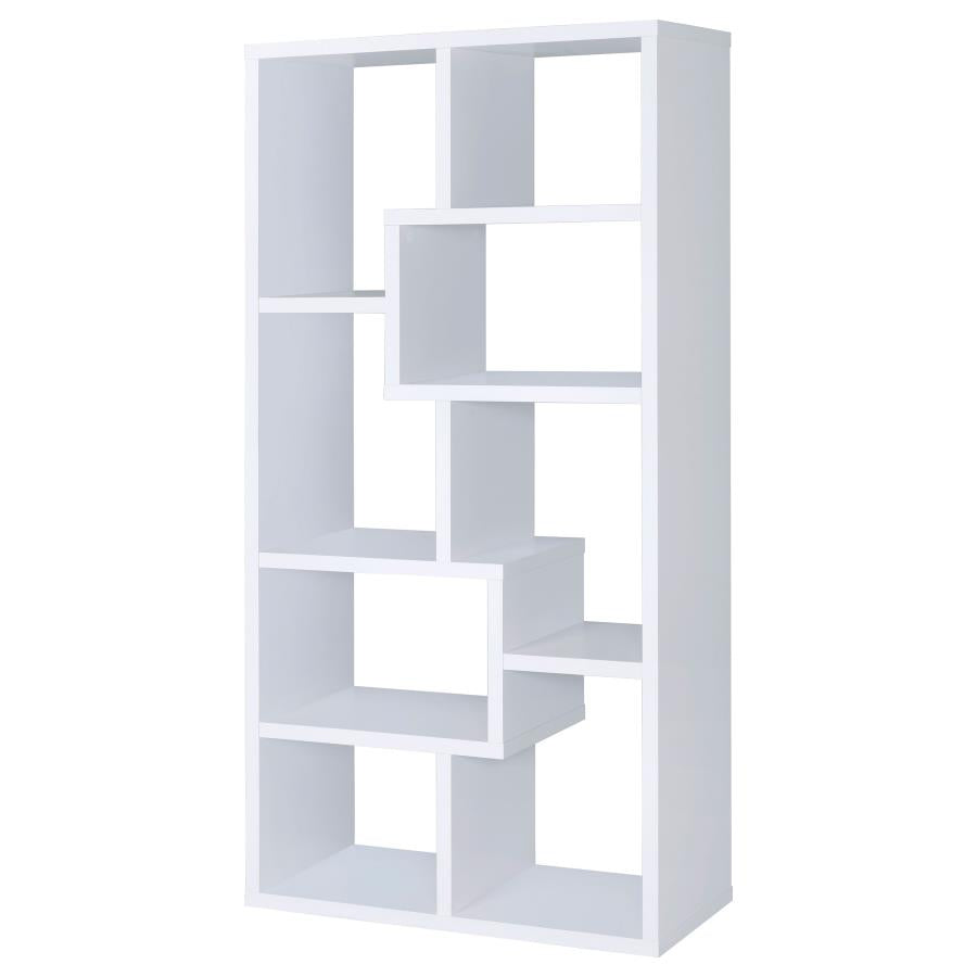 Theo 71-inch 6-shelf Bookshelf White - 800136