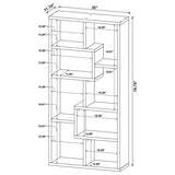 Theo 71-inch 6-shelf Bookshelf White - 800136