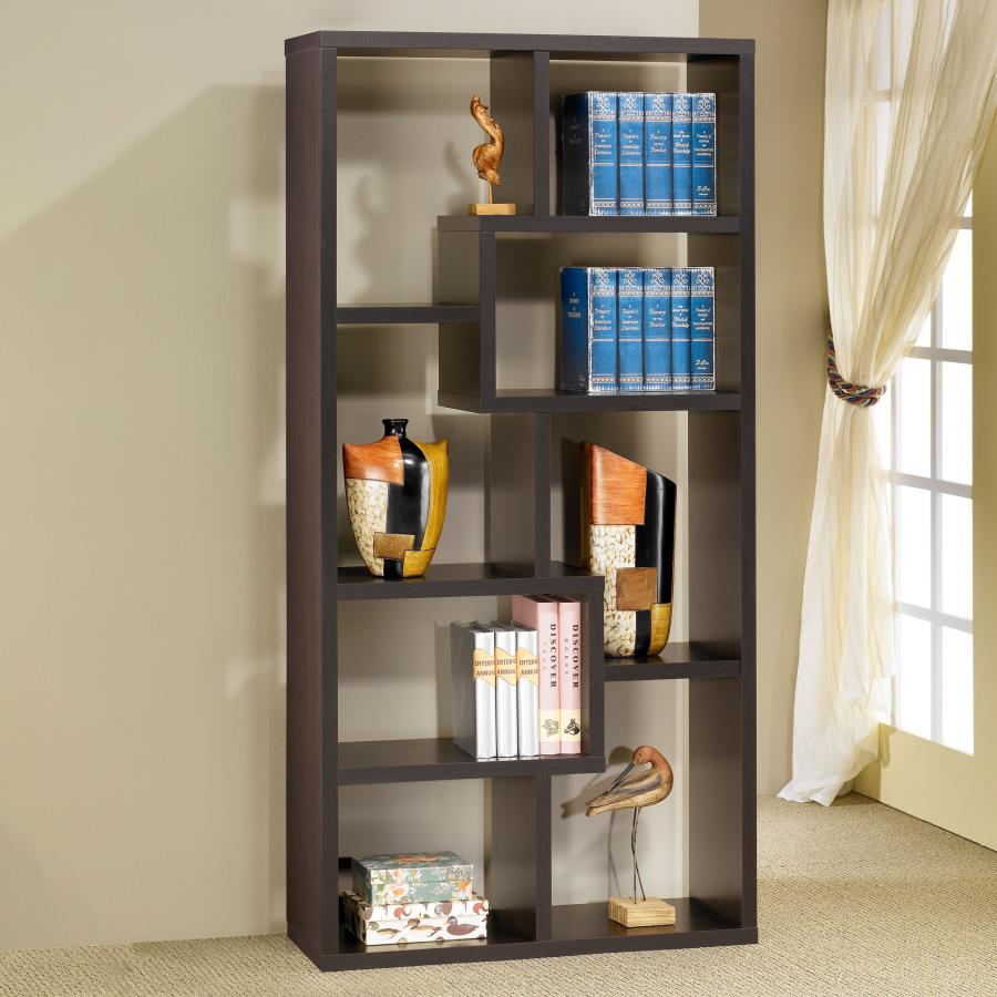 Theo 71-inch 6-shelf Bookshelf Cappuccino - 800264