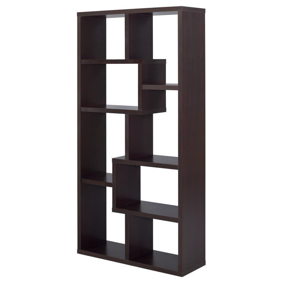 Theo 71-inch 6-shelf Bookshelf Cappuccino - 800264