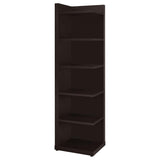 Alder 71-inch 6-shelf Corner Bookcase Cappuccino - 800270