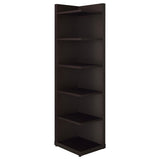 Alder 71-inch 6-shelf Corner Bookcase Cappuccino - 800270