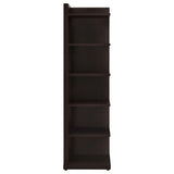 Alder 71-inch 6-shelf Corner Bookcase Cappuccino - 800270