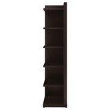 Alder 71-inch 6-shelf Corner Bookcase Cappuccino - 800270