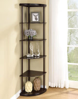 Bonwick 72-inch 5-shelf Corner Bookshelf Cappuccino - 800279