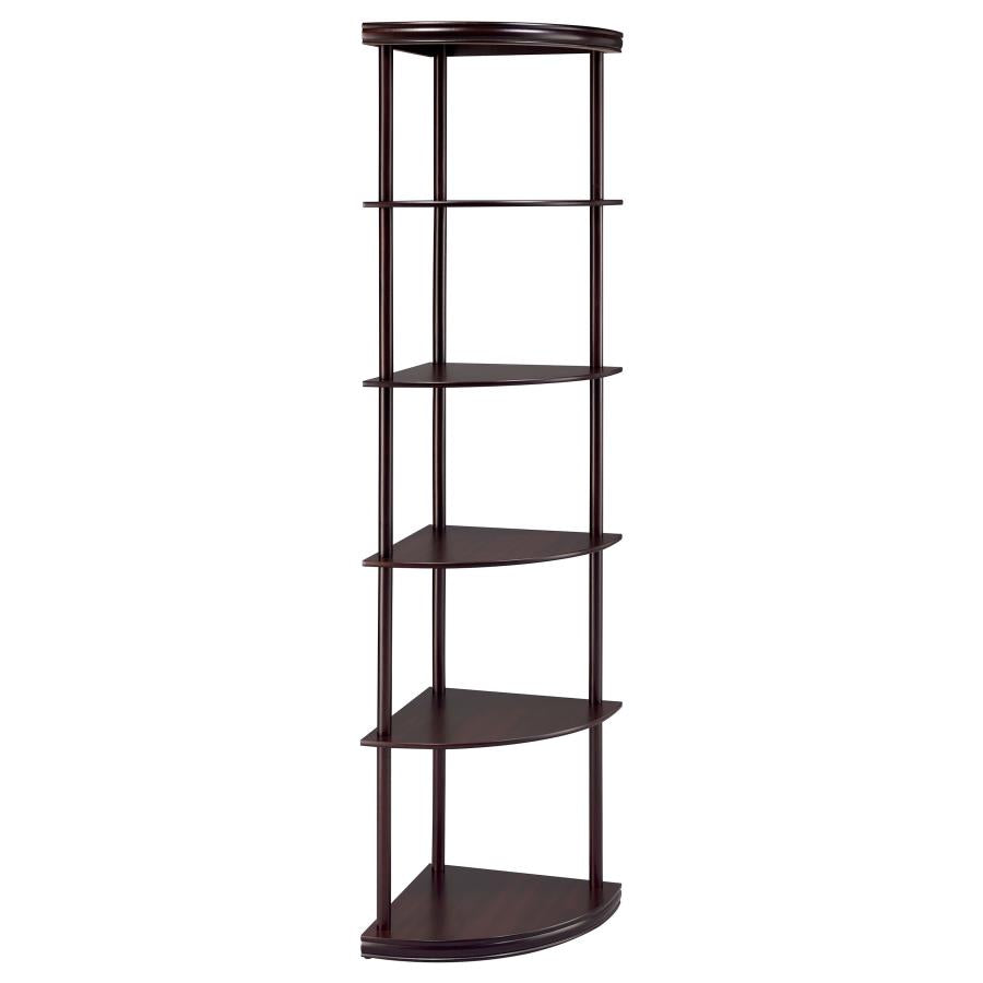 Bonwick 72-inch 5-shelf Corner Bookshelf Cappuccino - 800279