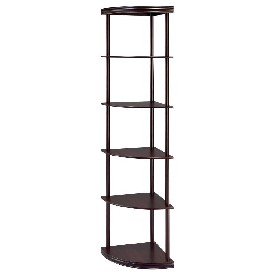 Bonwick 72-inch 5-shelf Corner Bookshelf Cappuccino - 800279