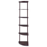 Bonwick 72-inch 5-shelf Corner Bookshelf Cappuccino - 800279