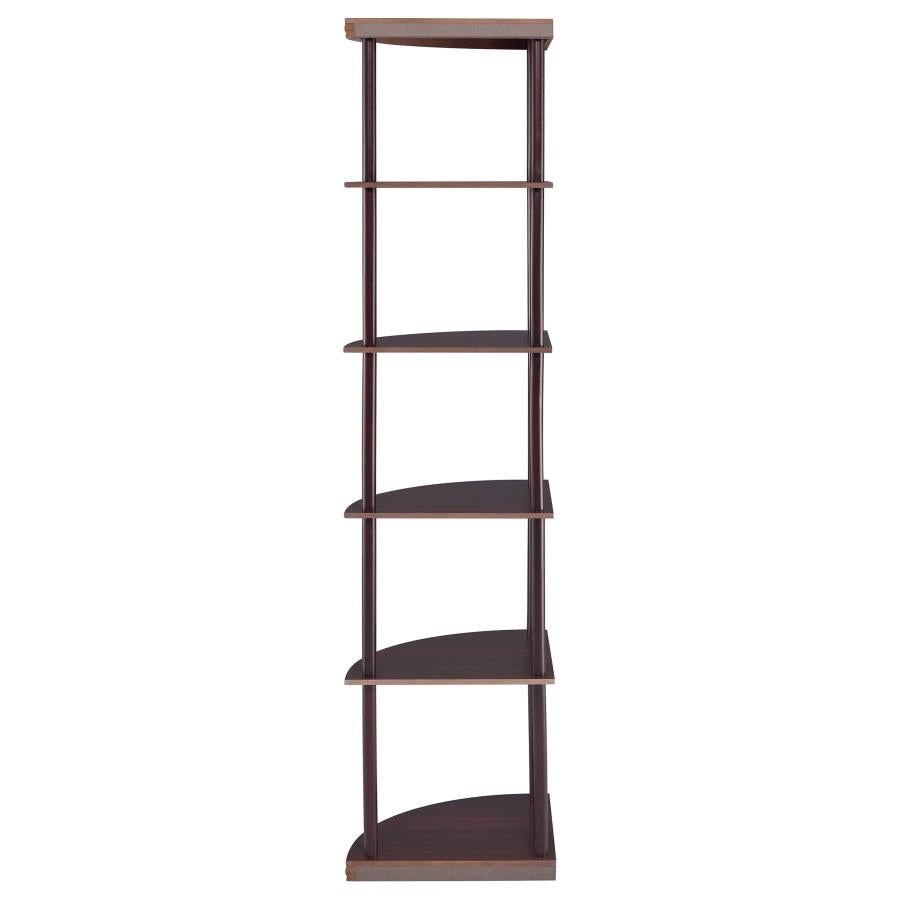 Bonwick 72-inch 5-shelf Corner Bookshelf Cappuccino - 800279