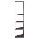 Bonwick 72-inch 5-shelf Corner Bookshelf Cappuccino - 800279
