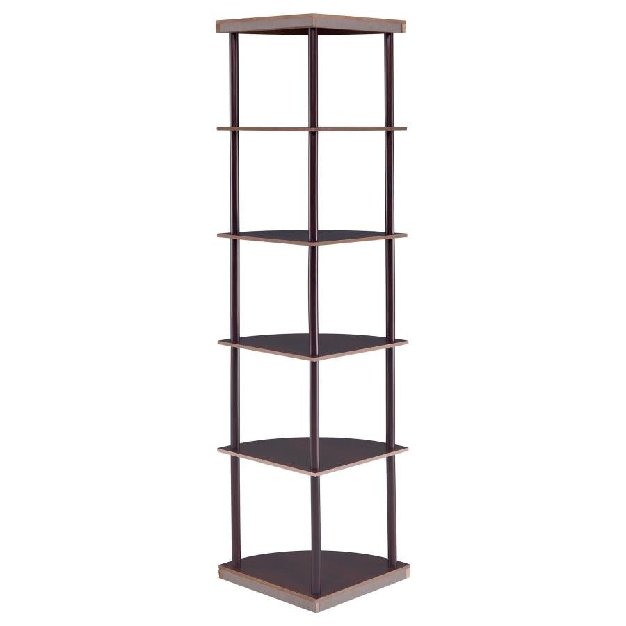Bonwick 72-inch 5-shelf Corner Bookshelf Cappuccino - 800279
