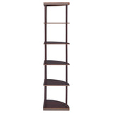 Bonwick 72-inch 5-shelf Corner Bookshelf Cappuccino - 800279