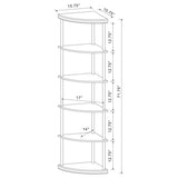 Bonwick 72-inch 5-shelf Corner Bookshelf Cappuccino - 800279