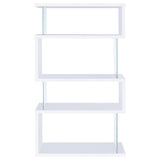 Emelle 63-inch 4-shelf Glass Panel Bookshelf White - 800300