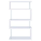 Emelle 63-inch 4-shelf Glass Panel Bookshelf White - 800300