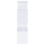 Emelle 63-inch 4-shelf Glass Panel Bookshelf White - 800300