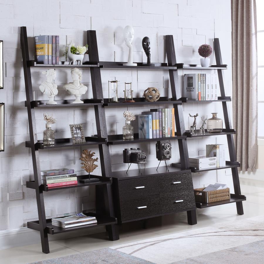Colella 72-inch 5-shelf Storage Ladder Bookshelf Cappuccino - 800319