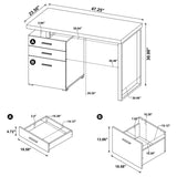 Brennan 47-inch 3-drawer Office Computer Desk White - 800325