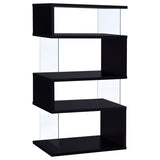Emelle 63-inch 4-shelf Glass Panel Bookshelf Black - 800340