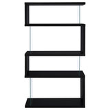 Emelle 63-inch 4-shelf Glass Panel Bookshelf Black - 800340