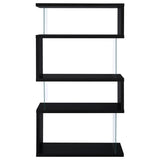 Emelle 63-inch 4-shelf Glass Panel Bookshelf Black - 800340