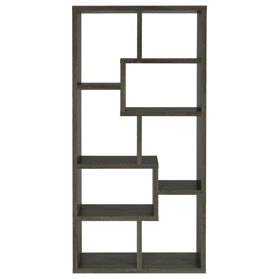 Theo 71-inch 6-shelf Bookshelf Weathered Grey - 800510