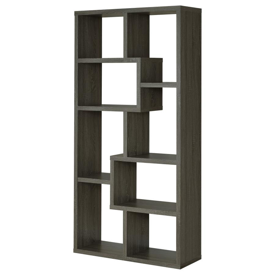 Theo 71-inch 6-shelf Bookshelf Weathered Grey - 800510
