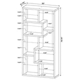 Theo 71-inch 6-shelf Bookshelf Weathered Grey - 800510