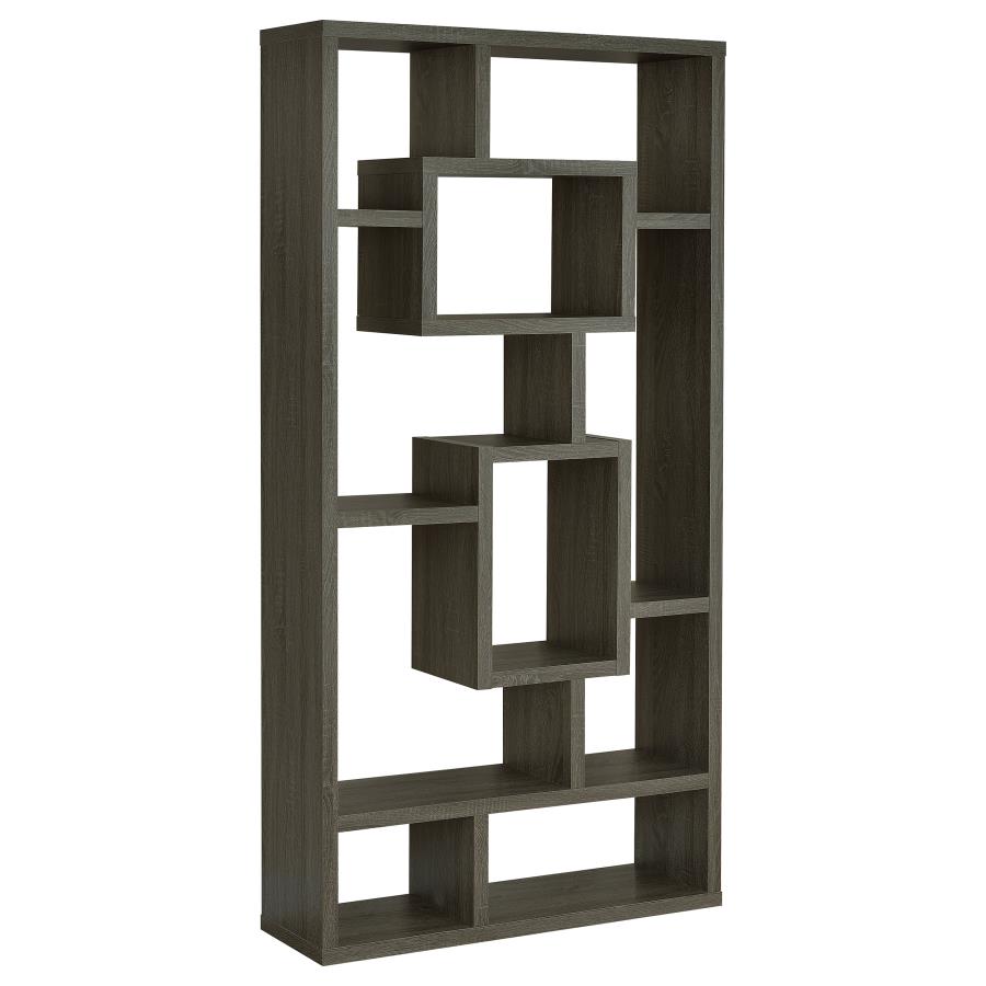 Corey 71-inch 8-shelf Bookshelf Weathered Grey - 800512