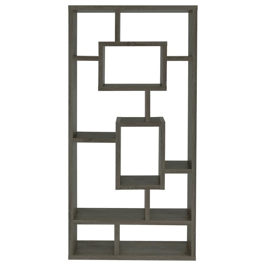 Corey 71-inch 8-shelf Bookshelf Weathered Grey - 800512