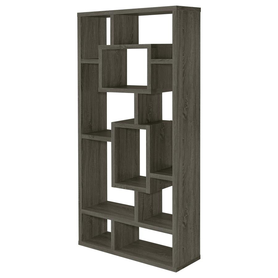 Corey 71-inch 8-shelf Bookshelf Weathered Grey - 800512