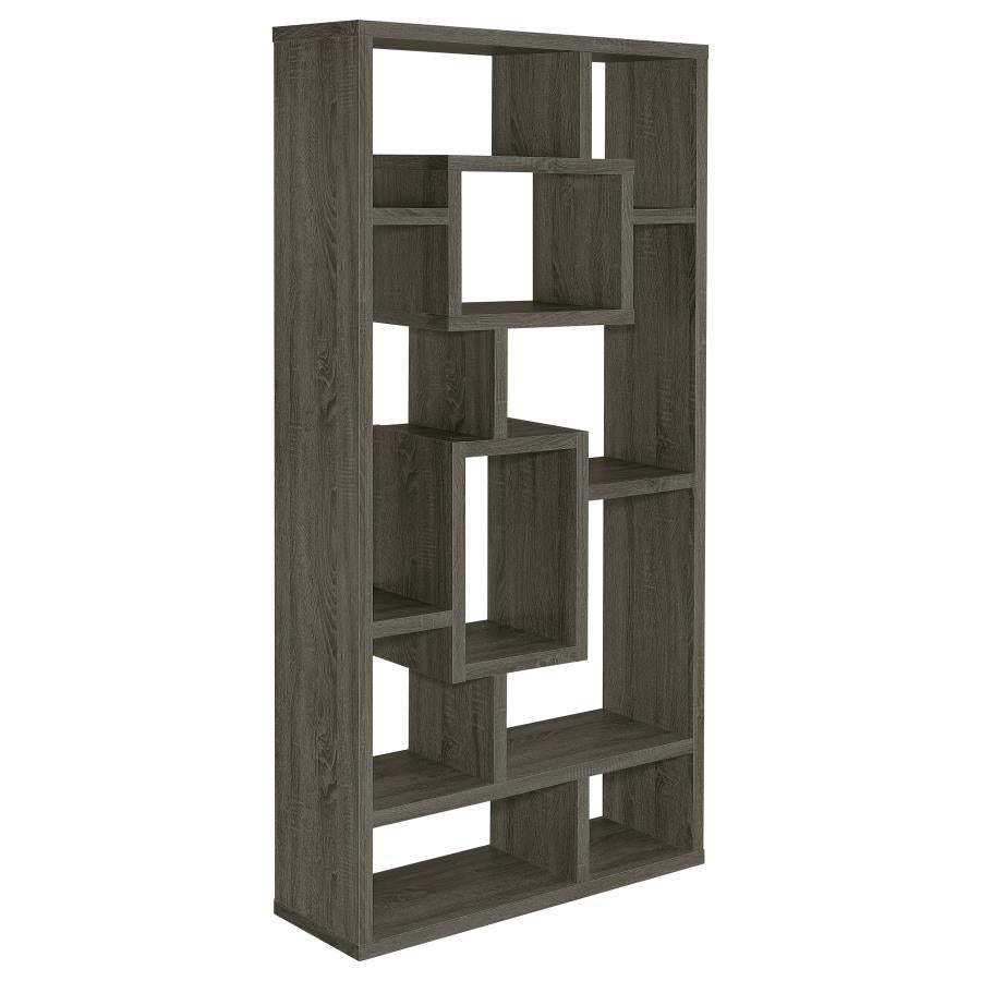 Corey 71-inch 8-shelf Bookshelf Weathered Grey - 800512
