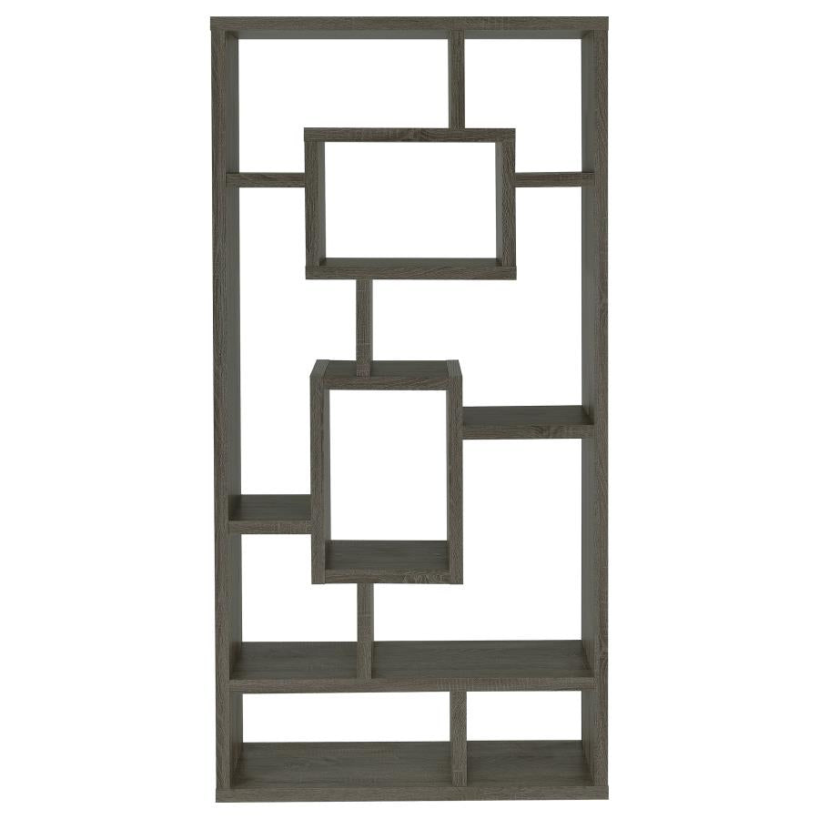 Corey 71-inch 8-shelf Bookshelf Weathered Grey - 800512