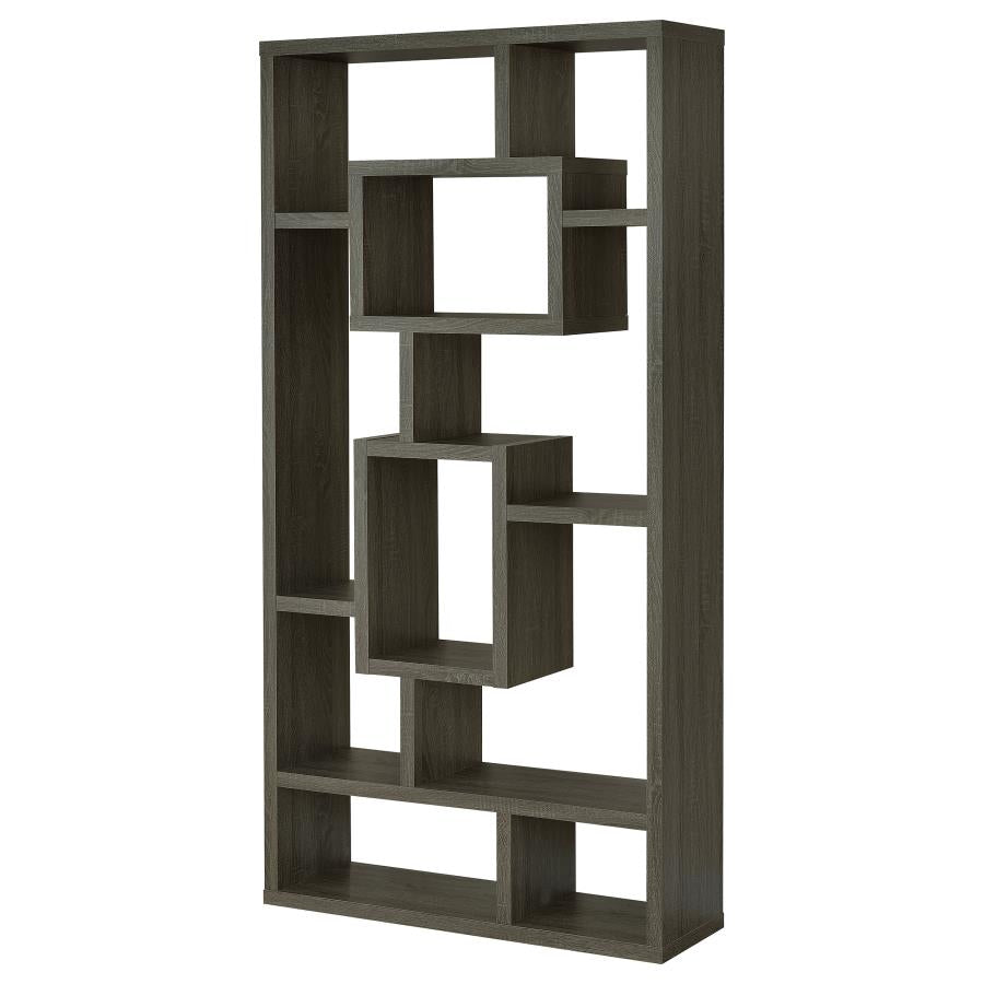 Corey 71-inch 8-shelf Bookshelf Weathered Grey - 800512