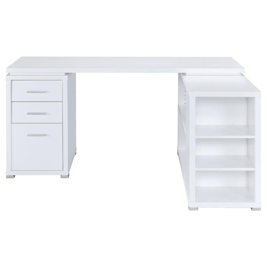 Yvette 60-inch 3-drawer L-Shape Computer Desk White - 800516