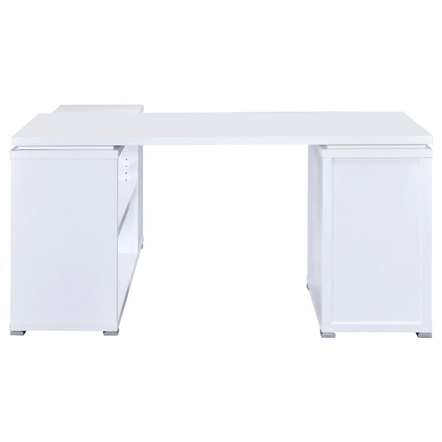 Yvette 60-inch 3-drawer L-Shape Computer Desk White - 800516