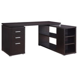 Yvette 60-inch 3-drawer L-Shape Computer Desk Cappuccino - 800517