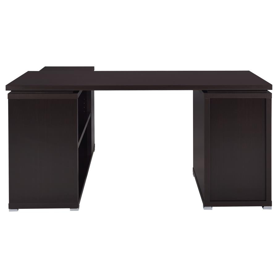 Yvette 60-inch 3-drawer L-Shape Computer Desk Cappuccino - 800517