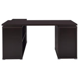 Yvette 60-inch 3-drawer L-Shape Computer Desk Cappuccino - 800517